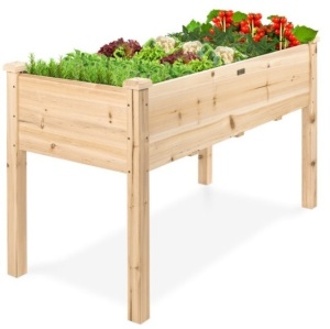 Raised Garden Bed, Elevated Wood Garden Planter Stand, 34x18x30in