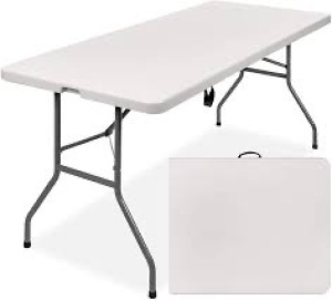 6ft Portable Folding Plastic Dining Table w/ Handle, Lock