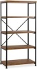 5-Tier Industrial Bookshelf w/ Metal Frame, Wood Shelves