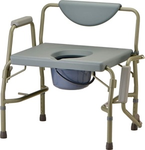 NOVA Medical 500 lb. Weight Capacity Heavy Duty BedsideCommode Chair with Drop-Arm (for Easy Transfer), Extra WideSeat & Bariatric Commode Chair, Grey, Like New, retail - $209.95