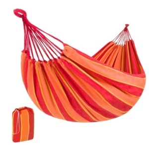 2-Person Brazilian-Style Double Hammock w/ Portable Carrying Bag, Orange