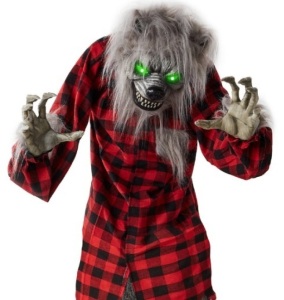 Howling Hudson Standing Animatronic Werewolf w/ Sounds, LED Eyes - 5ft