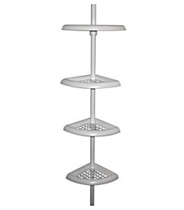 Zenith 2104W Zenith Bathstyles 4 Shelf Pole Caddy White - New 