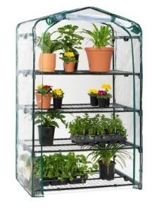 4-Tier Mini Portable Indoor Outdoor Greenhouse w/ Steel Shelves - 40in