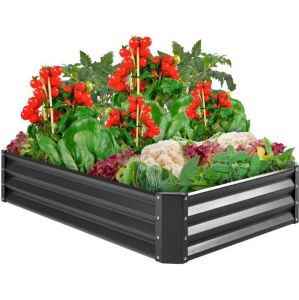 Outdoor Metal Raised Garden Bed for Vegetables, Flowers, Herbs