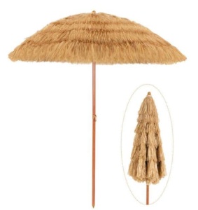 Thatch Tiki Beach Patio Umbrella, May Vary From Stock Photo, Appears New