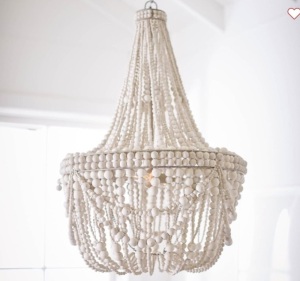 Pottery barn, Francesca Wood Bead, Chandelier, Like New, Retail - $699