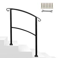 Rovsun 1-3 Steps Wrought Iron Handrail Kit&nbsp;