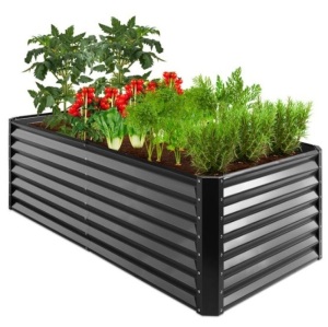 Outdoor Metal Raised Garden Bed for Vegetables, Flowers, Herbs - 6x3x2ft, Gray