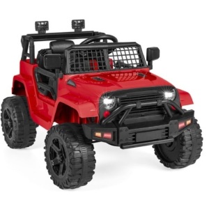 12V Kids Ride-On Truck Car w/ Parent Remote Control, Spring Suspension, Red