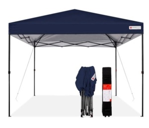 One-Person Setup Instant Pop Up Canopy w/ Wheeled Bag - 10x10ft, Blue