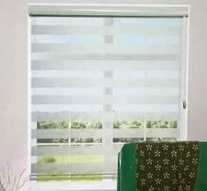 Shadesu, Double Layered, Zebra Roller Shades, Bamboo-Cream, Like New, Retail - $15.99