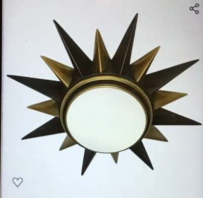 Robert Abbey 1017 Cosmos-Two Light Flush Mount-19.88Inches Wide by 5.75 Inches High, Deep Patina Bronze/WarmBrass Finish with Frosted Glass, Like New, etail - $728