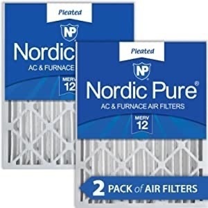 Nordic Pure 20x20x4 MERV 12 Pleated AC Furnace Air Filters 2Pack, Like New, retail - $39.13