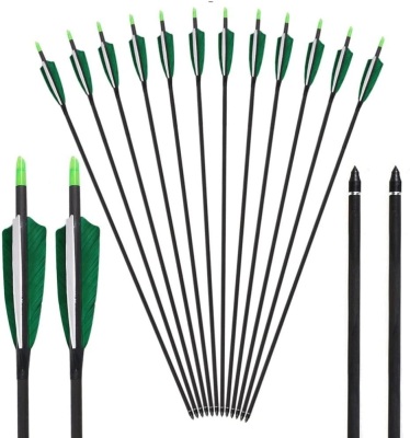 Huntingdoor Pure Carbon Archery Targeting Arrows for Recurve Bow, 12 Pack - Appear New 