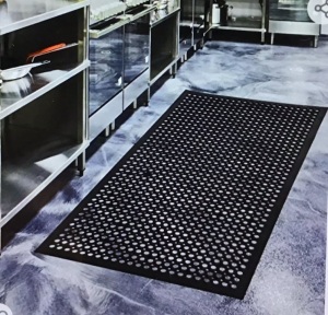 Carblux, Rubber Door Mats Anti-Fatigue Floor Mat for Kitchen New BarFloor Mats Commercial Heavy Duty Non-Slip Mat Black 36" x60", Like New, Retail - $14.89