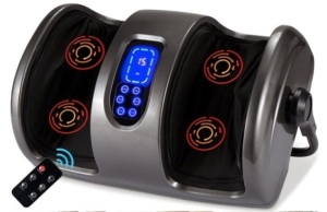 Reflexology Shiatsu Foot Massager w/ High-Intensity Rollers, Remote Control, Gray