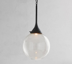 Pottery Barn, Evans Glass Globe Pendant, Like New, retail - $199