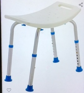 AquaSense Adjustable Non-Slip Bath & Shower Stool forInside Shower, 20.08 x 12.2 x 14.17 Inch, White, (770-500), Like New, Retail - $73.43