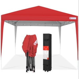 BCP Outdoor Portable Pop Up Canopy Tent w/ Carrying Case, 10x10ft, RED, SKY5766