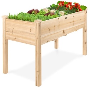 Raised Garden Bed, Elevated Wood Garden Planter Stand, 48x24x30in 