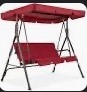 Outdoor Convertible Canopy Swing Glider Lounge Chair w/ Removable Cushions, Burgundy