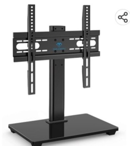 PERLESMITH Universal TV Stand Table Top TV Stand for 32-55 inch LCD LED TVs - Height Adjustable TV Base Stand with Tempered Glass Base & Wire Management, VESA 400x400mm, Like New, Retail - $31.99