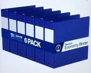 Premium Economy 3-Inch Binder, 3-Ring Binder for School,Office, or Home, Colored Binder Notebook, Pack of 6, RoundRing, Royal Blue, New, Retail - $51.99