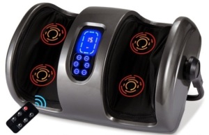 Reflexology Shiatsu Foot Massager w/ High-Intensity Rollers, Remote Control, Gray