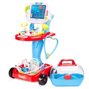 Play Doctor Kit for Kids, Boys & Girls with 17 Accessories, Mobile Cart