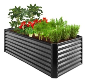 Outdoor Metal Raised Garden Bed for Vegetables, Flowers, Herbs - 6x3x2ft, Gray