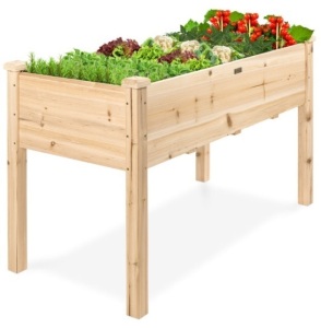 Raised Garden Bed, Elevated Wood Garden Planter Stand, 48x24x30in