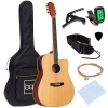 41 " Beginner  Acoustic  Electric  Cutaway Guitar Set W / Case Strap