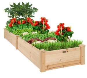 8x2ft Wooden Raised Garden Bed Planter for Garden, Lawn, Yard