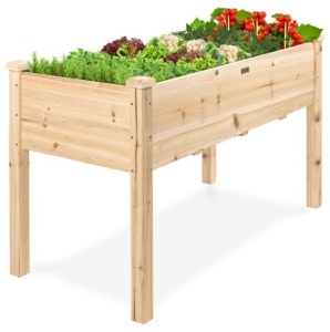 Raised Garden Bed, Elevated Wood Garden Planter Stand, 48x24x30in