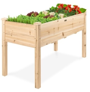 Raised Garden Bed, Elevated Wood Garden Planter Stand, 48x24x30in