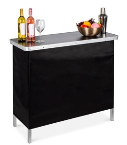 Portable Pop-Up Bar Table w/ Carrying Case, Removable Skirt