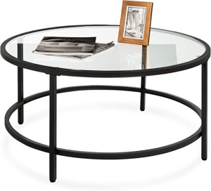 Best choice Products, 36", Modern Round, Tempered Glass Accent Side Coffee table, Like New, retail - $109.99