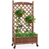 BCP SKY # 5841: WOOD PLANTER BOX AND LATTICE TRELLIS  W / DRAINAGE 