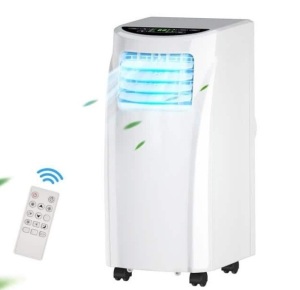 8,000 BTU Portable Air Conditioner with Dehumidifier in White, Appears New, Retail $310.99