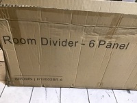 Oneinmil 6 Panel Room Divider, Brown, Unknown Details - Appears New&nbsp;