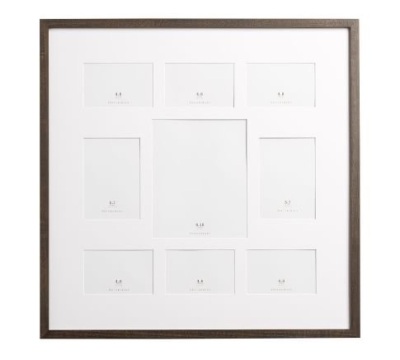 Pottery Barn, Wood Gallery, 9- Opening Frame Mixed, Like New, Retail - $94.99