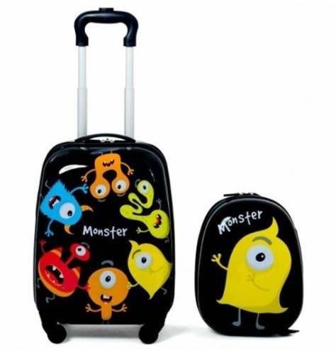 2 Piece Kids Luggage Set 12" Backpack & 16" Rolling Suitcase, Appears New, Retail $100.67