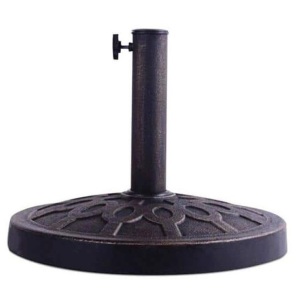 18 in. Round Market Standing Outdoor Living Heavy-Duty Patio Umbrella Base Stand in Bronze, Appears New