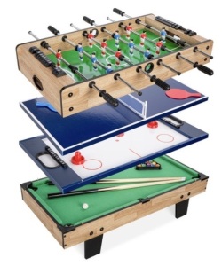 4-in-1 Multi Game Table Set w/ Air Hockey, Table Tennis, Billiards, Foosball