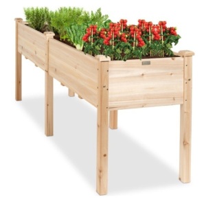 Raised Garden Bed, Elevated Wood Garden Planter Stand - 72x24x30in