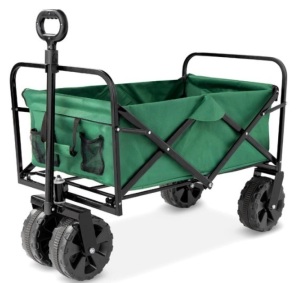 Indoor Outdoor Utility Cart w/ 360-Degree Wheels, Adjustable Handle - 36in