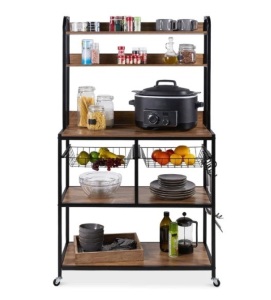 Counter-Height Baker's Rack w/ Locking Wheels, Adjustable Feet - 67in, Appears New, Retail $169.99