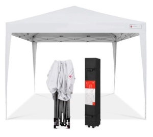 Outdoor Portable Pop Up Canopy Tent w/ Carrying Case, 10x10ft, White