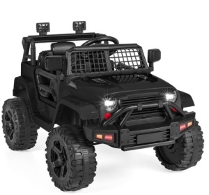 12V Kids Ride-On Truck Car w/ Parent Remote Control, Spring Suspension, Black